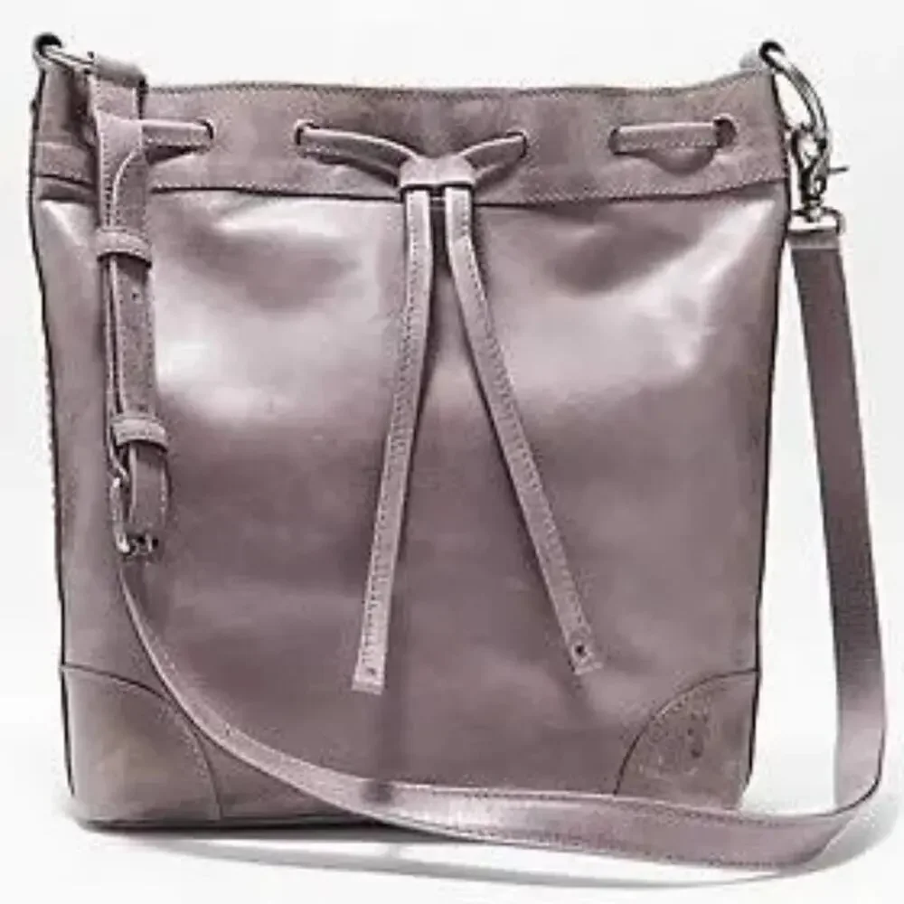 FRYE‎ MELISSA LEATHER DRAWSTRING HOBO BAG PURSE NEW AMETHYST